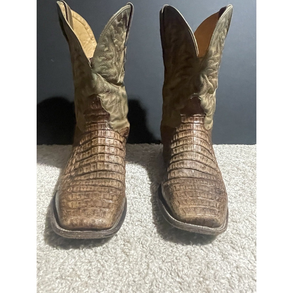 EL DORADO HANDMADE MexicoCowboy Boots BROWN MARBLED All LEATHER #2211 Mens 13 D - Picture 5 of 7